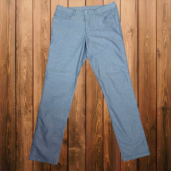 Lululemon Mens Pants Size 34 ABC Commission Slim Fit Blue Heather Actual 36x33 - Picture 1 of 8